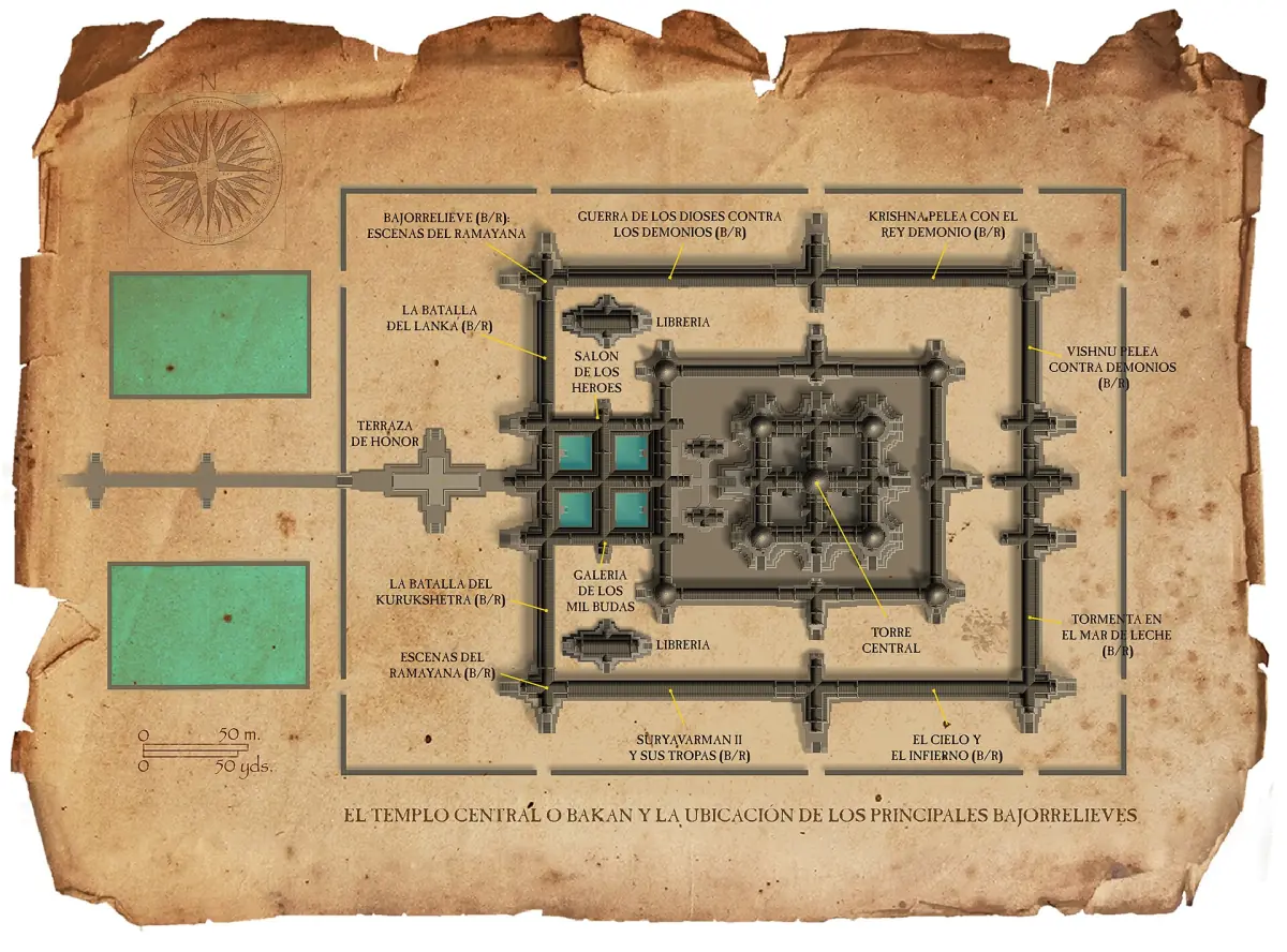 A historic plan of the Angkor Wat complex
