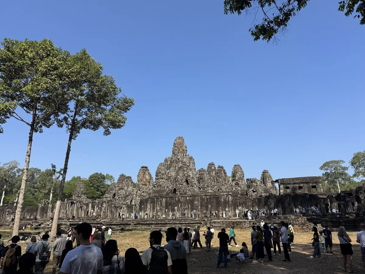 The Bayon in the centre of Angkor Thom