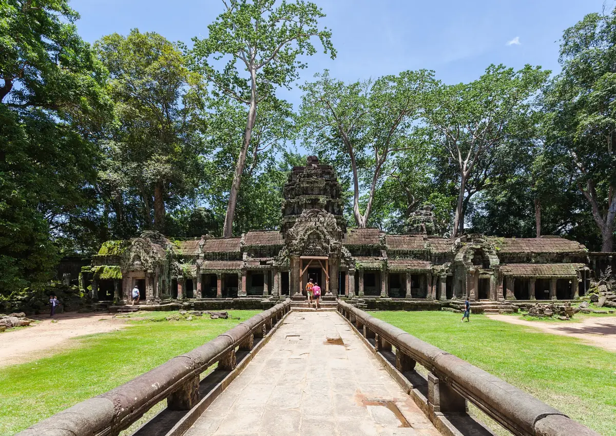 A ruined courtyard in Ta Prohm
