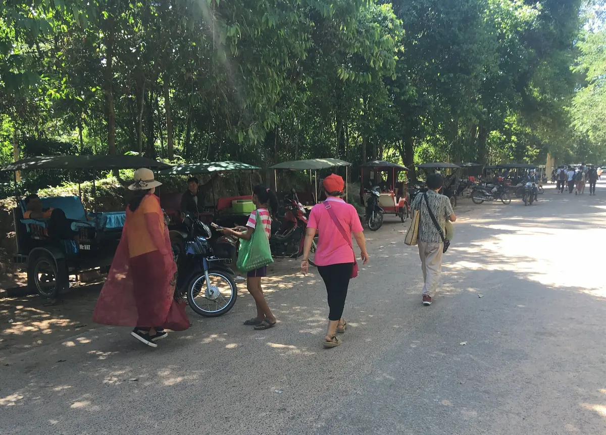 Tuk-tuks waiting near Ta Prohm